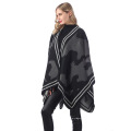 2020 New Style Damen Dicker Übergroßer Warmer Schal für Frauen passt 4 Jahreszeiten Mode Acryl Kontrastierende Druckmuster Ponchos